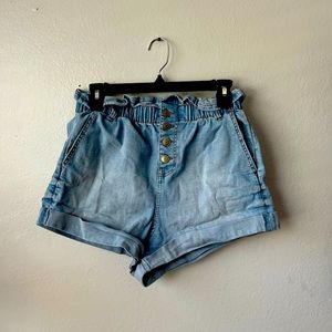 Blue Paper Bag Shorts